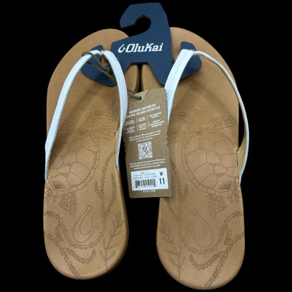 OluKai Honu Women’s Leather Beach Sandals - Size 11